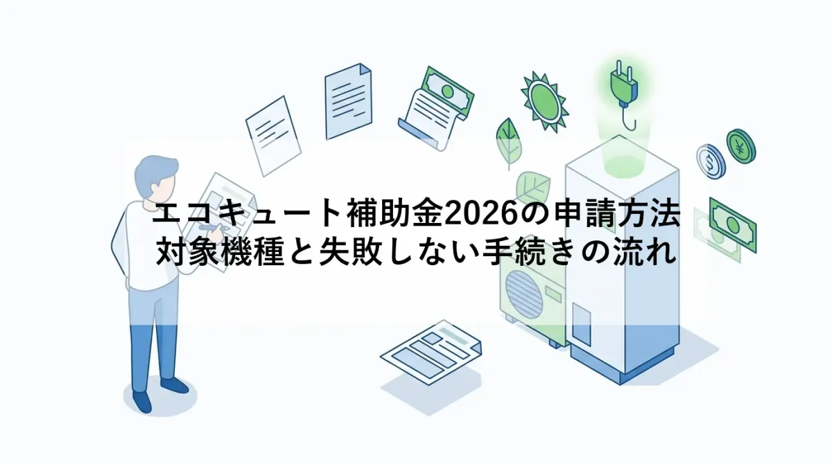 エコキュート補助金2026の申請方法|対象機種と失敗しない手続きの流れ